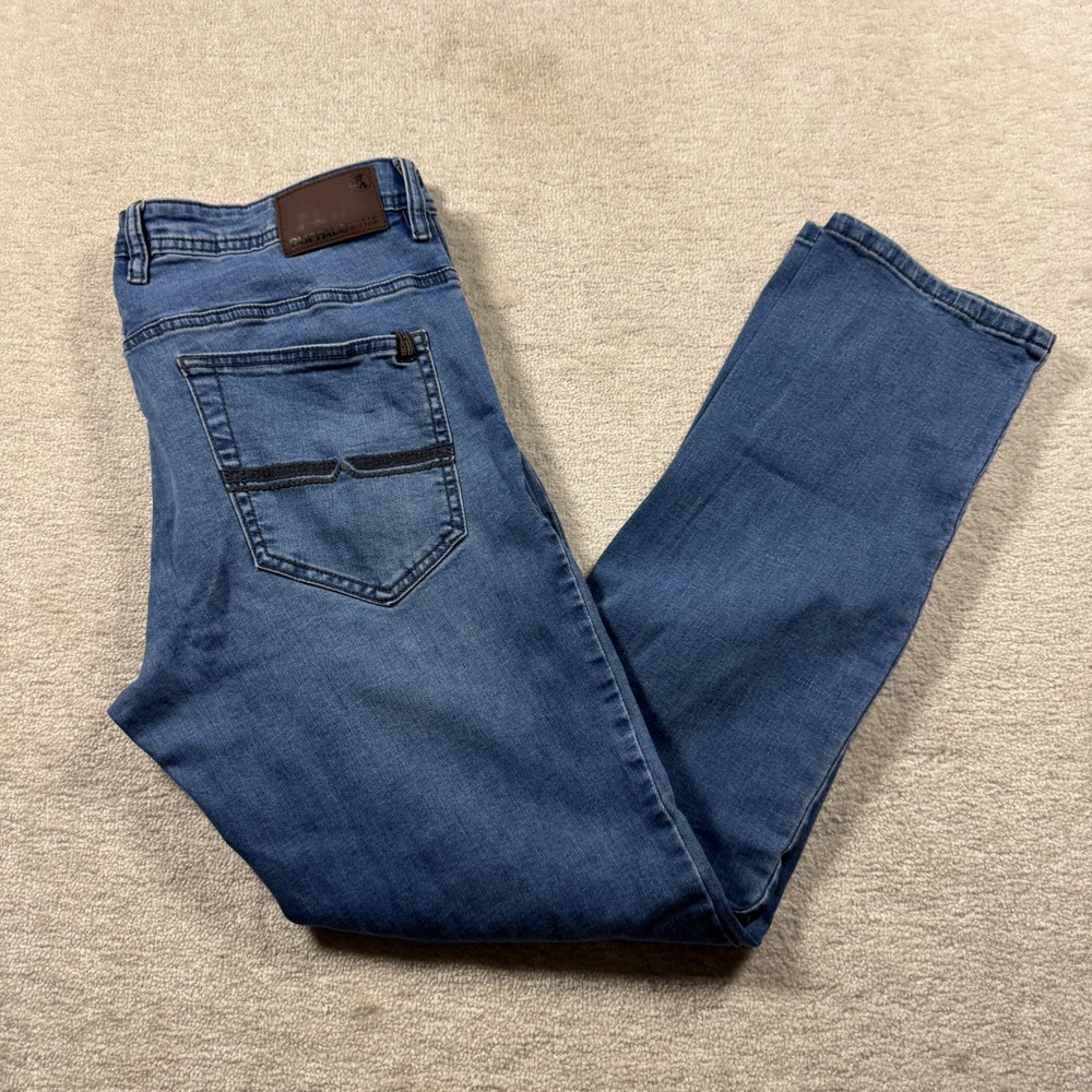 Buffalo David Bitton Jeans Mens 36x32 Blue Axel Slim Stretch Medium Wash Denim